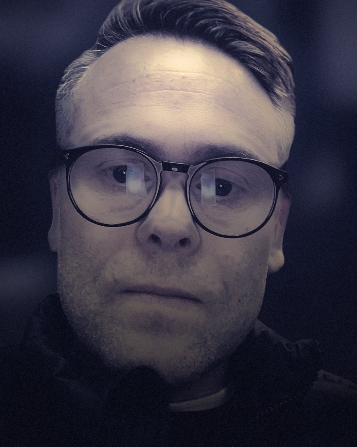 E.A. Marsh, close portrait with glasses